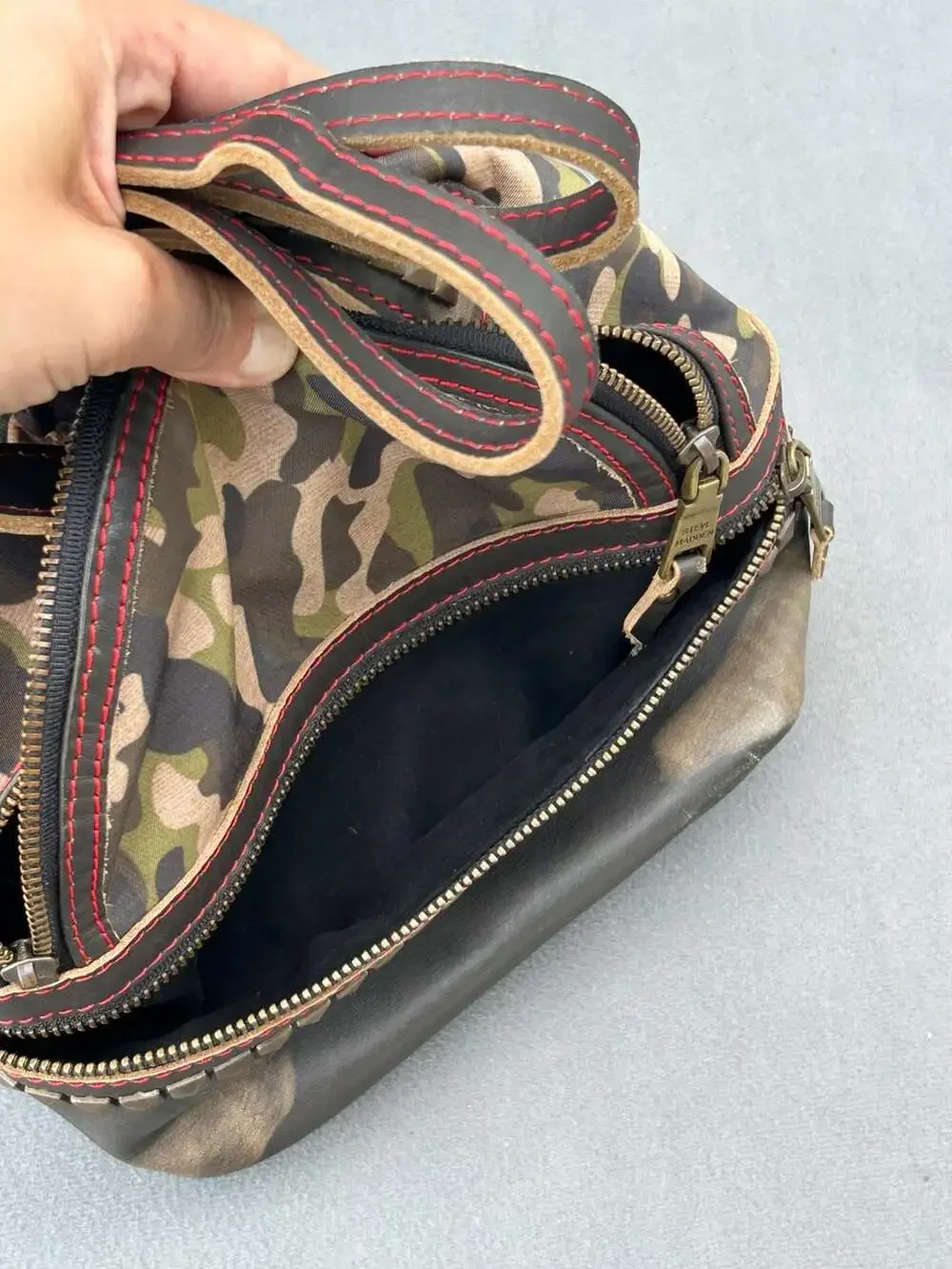 Steve Madden Margot Studded Camo and Leather Mini Backpack